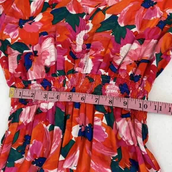 Anthropologie Abel The Label High Low Dress Women's Medium Floral Pink Tropical - Picture 11 of 14
